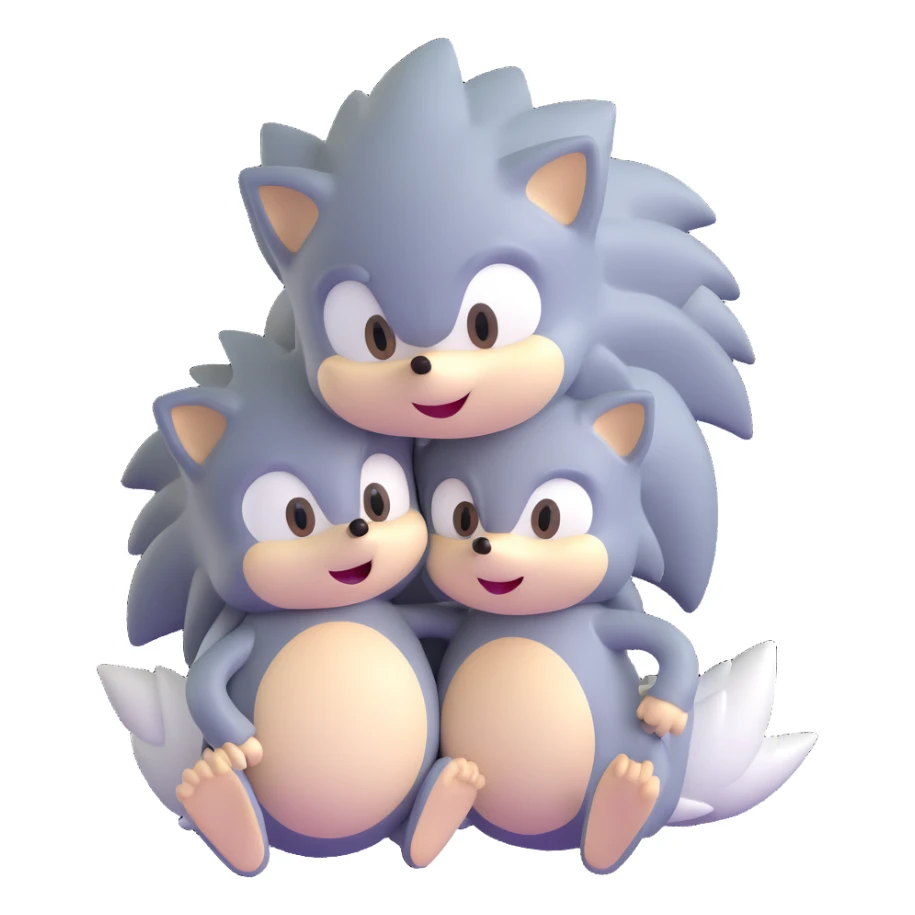 Baby Sonic the Hedgehog and baby Silver the Hedgehog together sticker