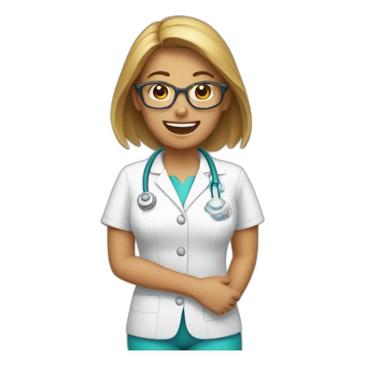 a female dentist in vacation sticker