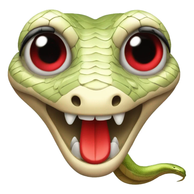 snake with red lips and big eyelashes sticker