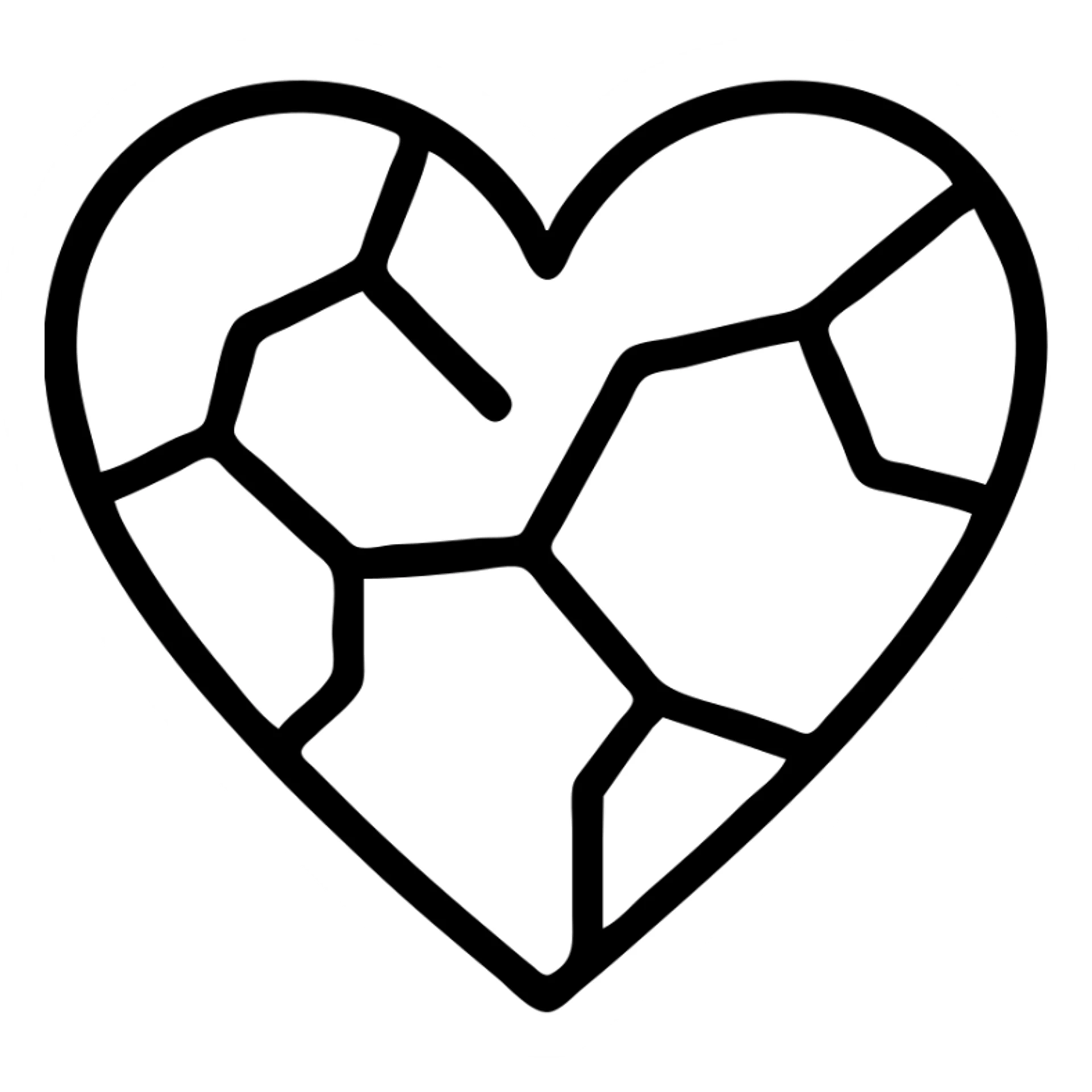 a heart made of stone, outlined icon sticker