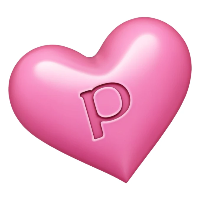 Pink heart with the letter P on it sticker