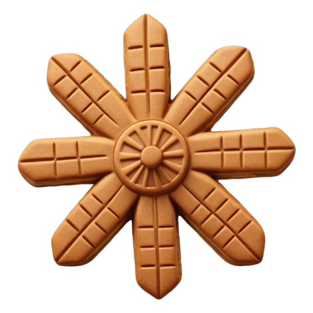 Speculaas Cinematic Realistic Speculaas Biscuit Emoji, depicted as a spiced speculaas cookie crafted in the shape of a windmill and warm, inviting lighting. sticker