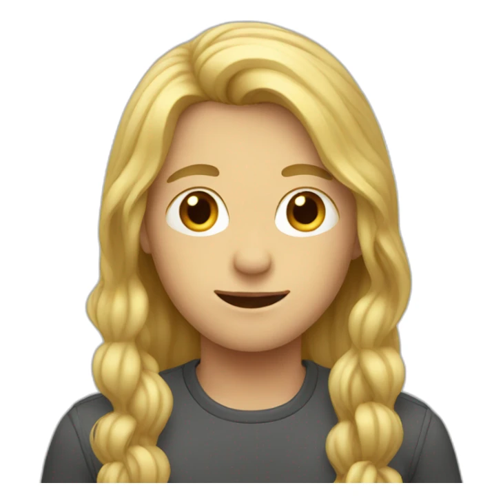 Boy with long blond hair sticker