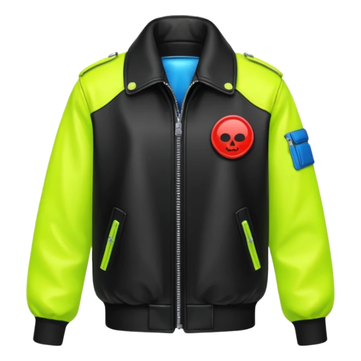neon color Russian underground fashion jacket sticker