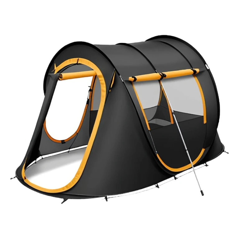 Tall Oval Narrow Pop up tent black not deep sticker