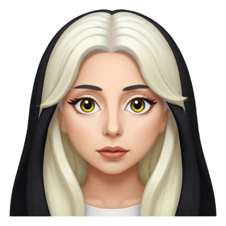 Lady Gaga with hazel eyes, long white hair sticker
