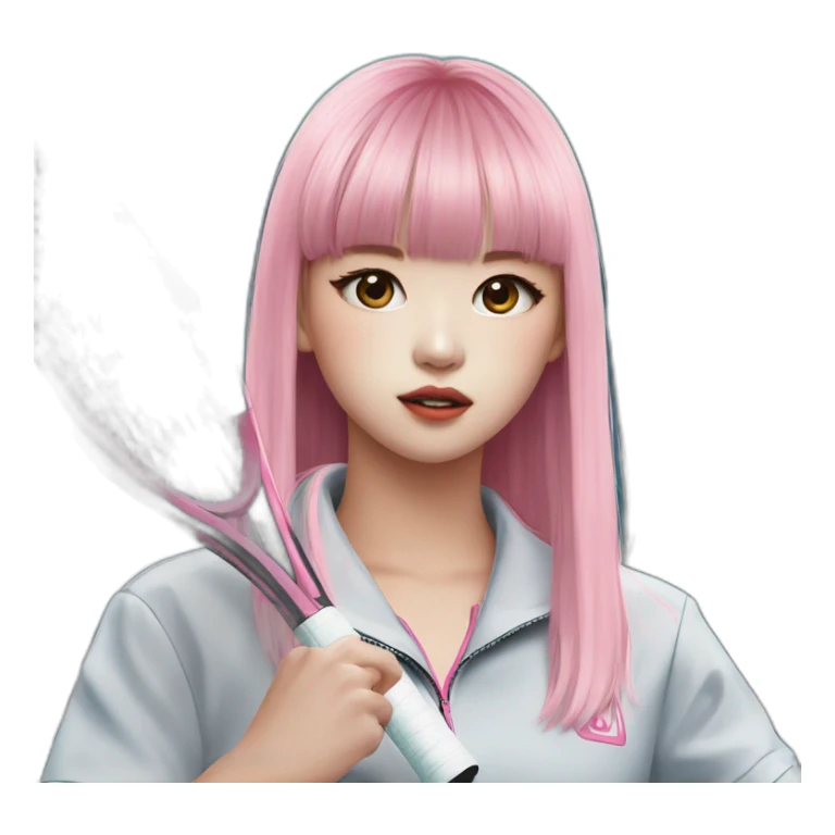 lalisa from blackpink playing tennis sticker