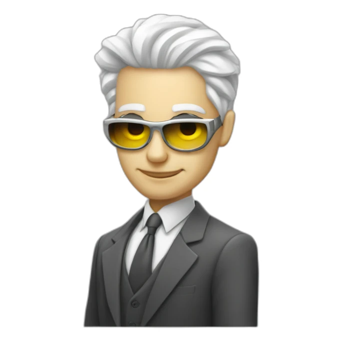 sandem man white head future cyberpunk banker crypto usd rich sticker