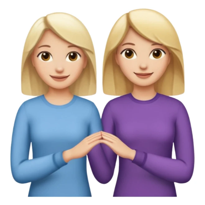 blonde woman and brunette woman holding hands sticker