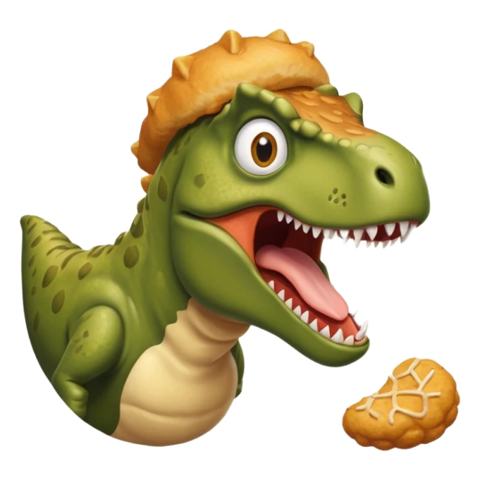 Trex scared of chicken nugget sticker