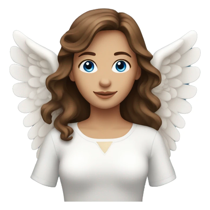 Beautiful brown-haired woman with blue eyes as an angel. sticker