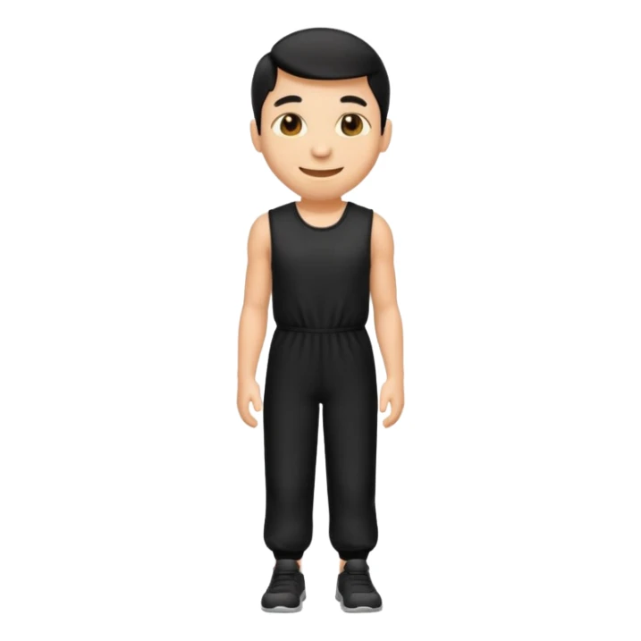 create an emoji, sleeveless fitted black jumpsuit sticker