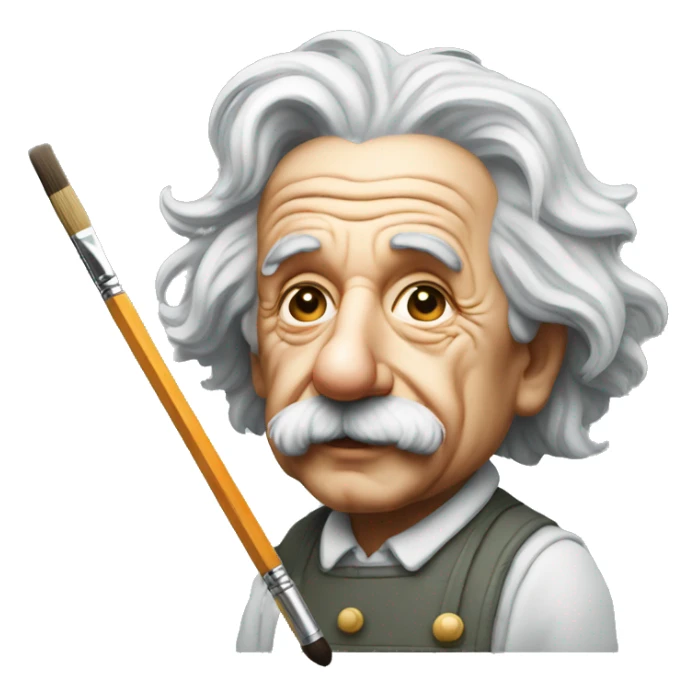 painter albert einstein paints sticker