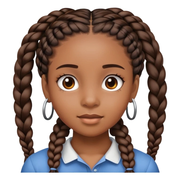 black teen girl with braids sticker