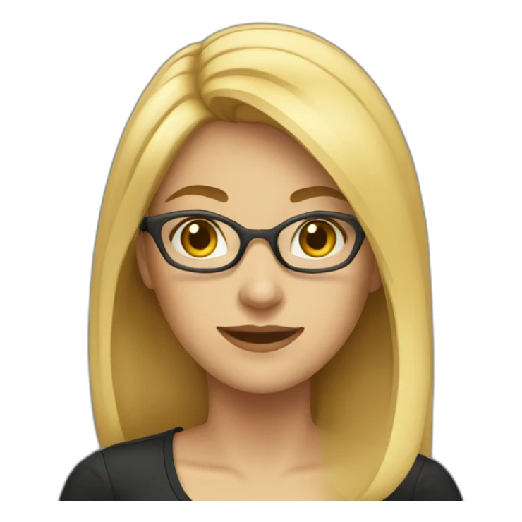woman it developer, medium blonde hair, no glasses, black outfit sticker