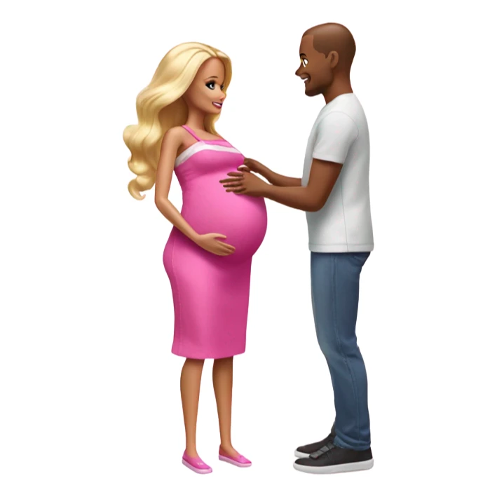 Pregnant barbie having a baby sticker