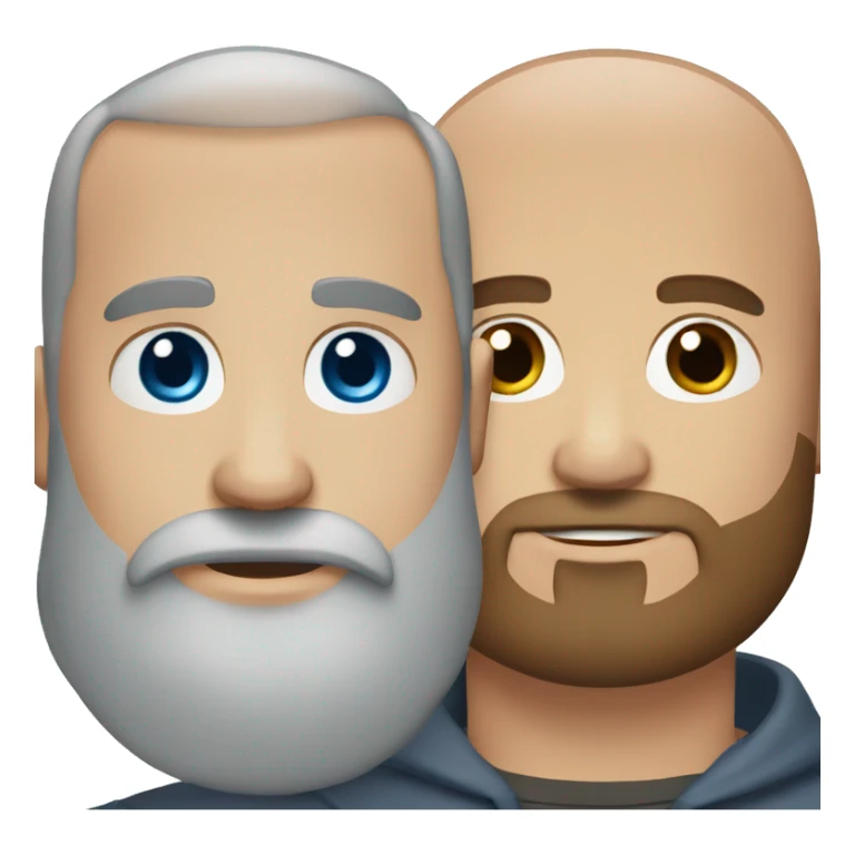 medium beard, blue eyes, close shaved hair, brown hair, round face sticker