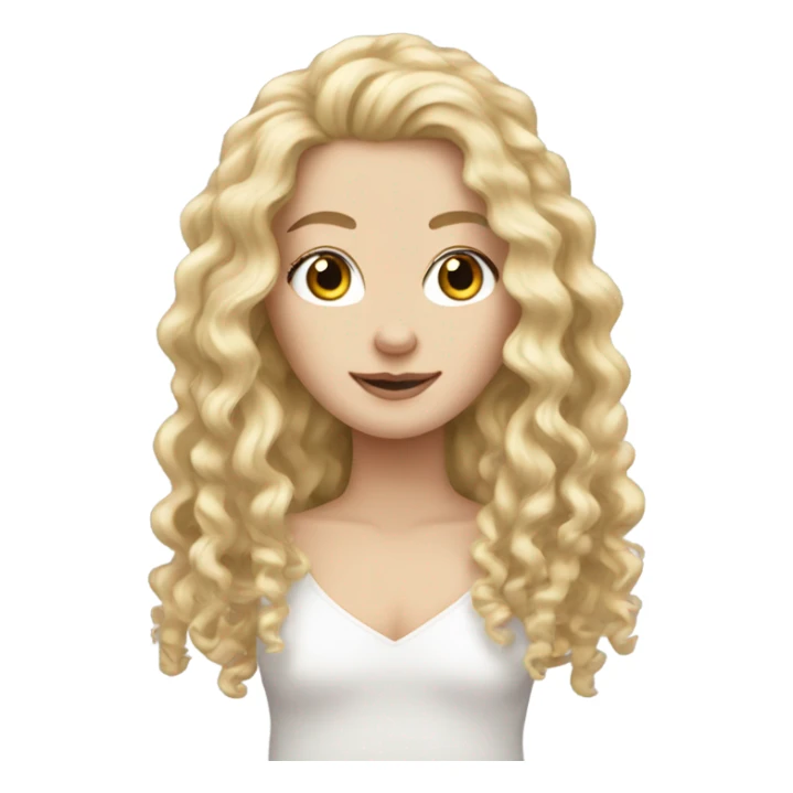 white girl with really curly very long blonde hair sticker