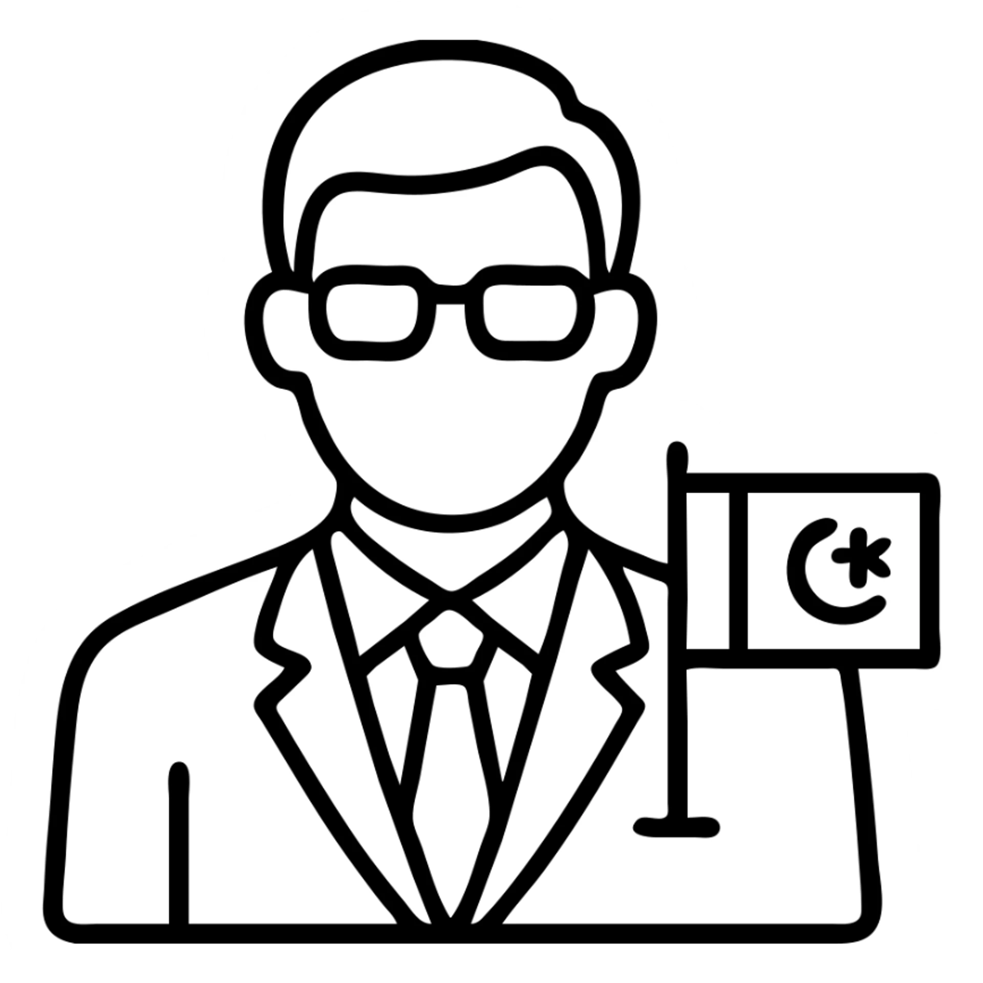 Pakistani diplomat in professional attire representing Pakistan sticker