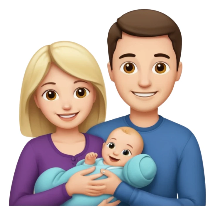 husband wife baby sticker