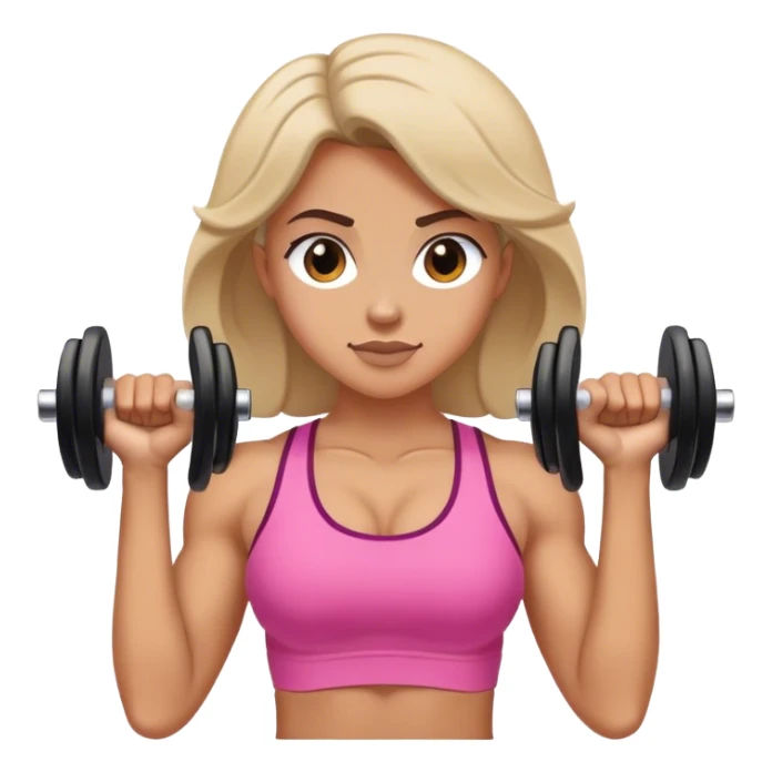 Female doing bicep curls at the gym sticker