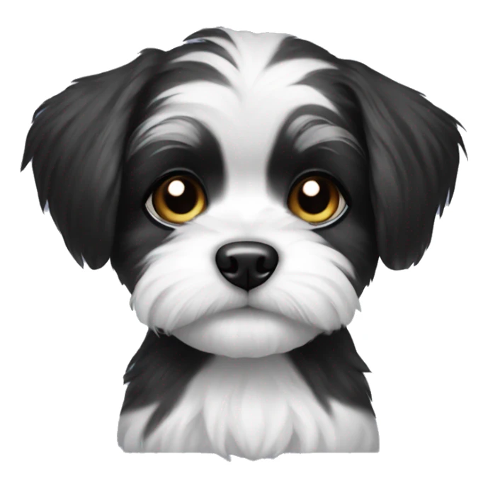 Black and white shorkie puppy sticker