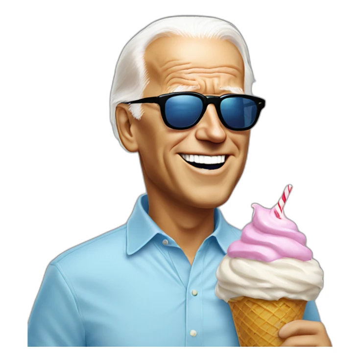 Joe Biden eating ice cream in sunglasses sticker