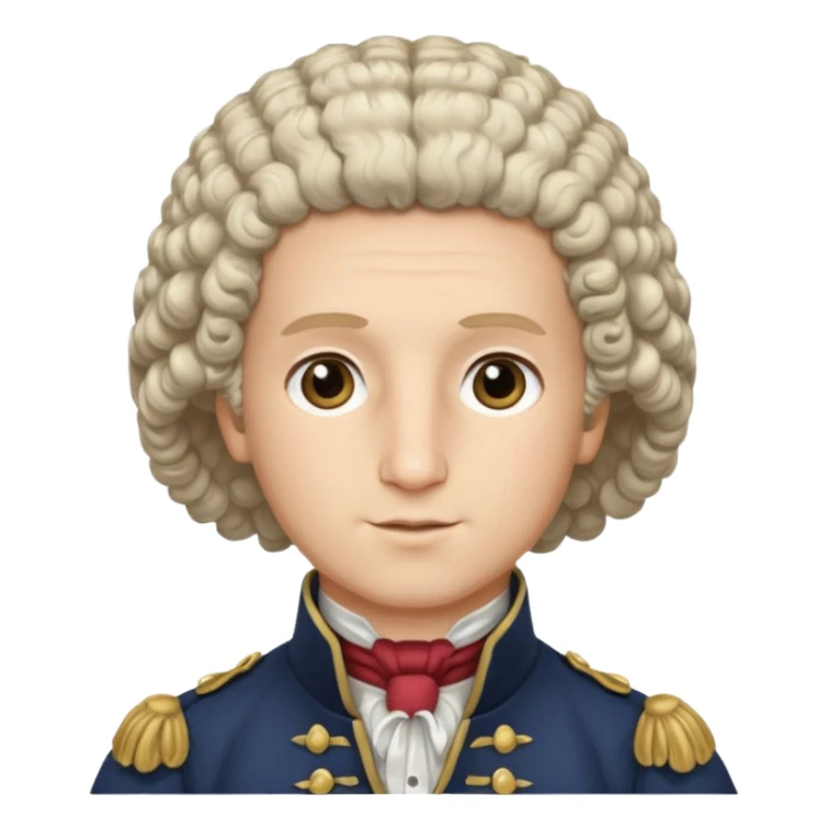 young george washington with curly wig sticker