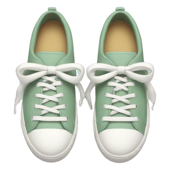 Sage sneakers shoes with lace bow sticker