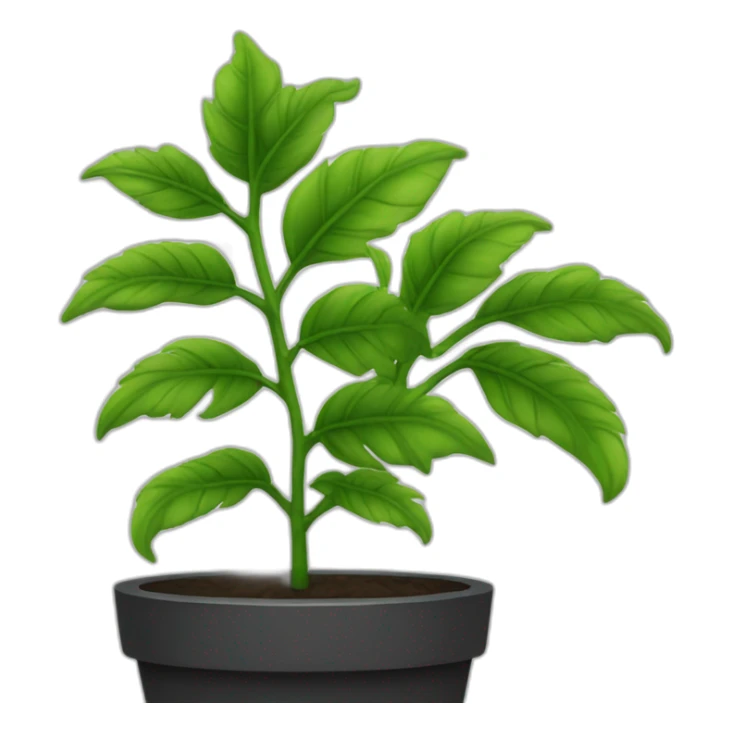 emoji de planta mostera en contornos solo color negro  sticker