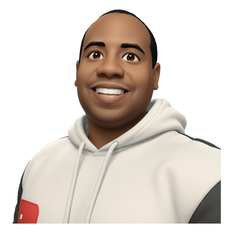 smiling boy in white hoodie sticker