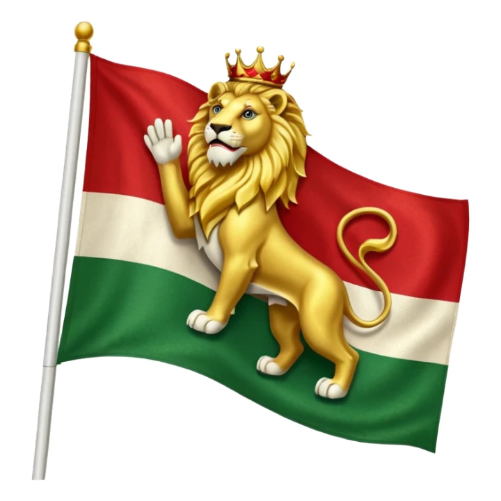 Green white red flag with lion in centre sticker