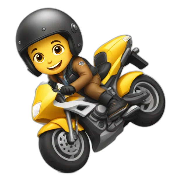 Kid on motor bike with wearing helmet and shoes sticker