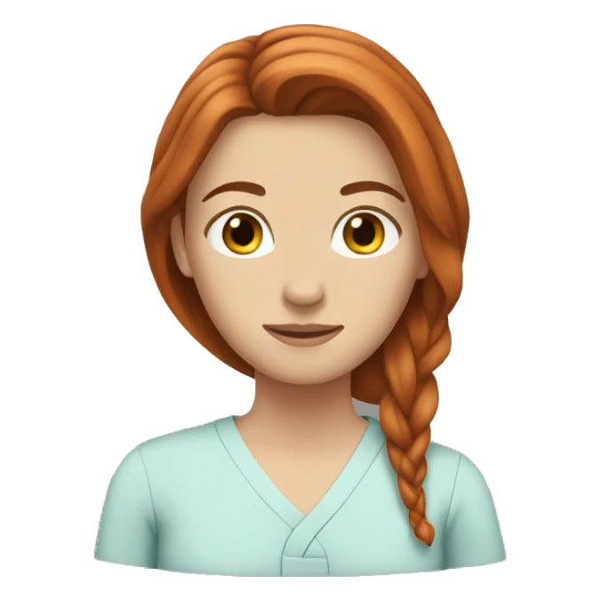 white girl. long auburn hair. Scrubs.  sticker