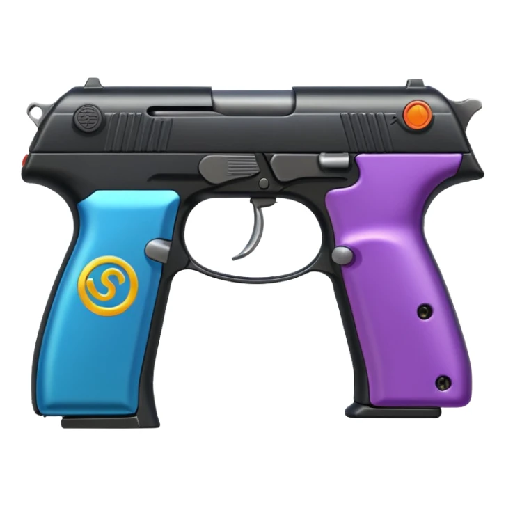 beretta pistol side view, Discord emoji style, bright colors, simple, no text sticker