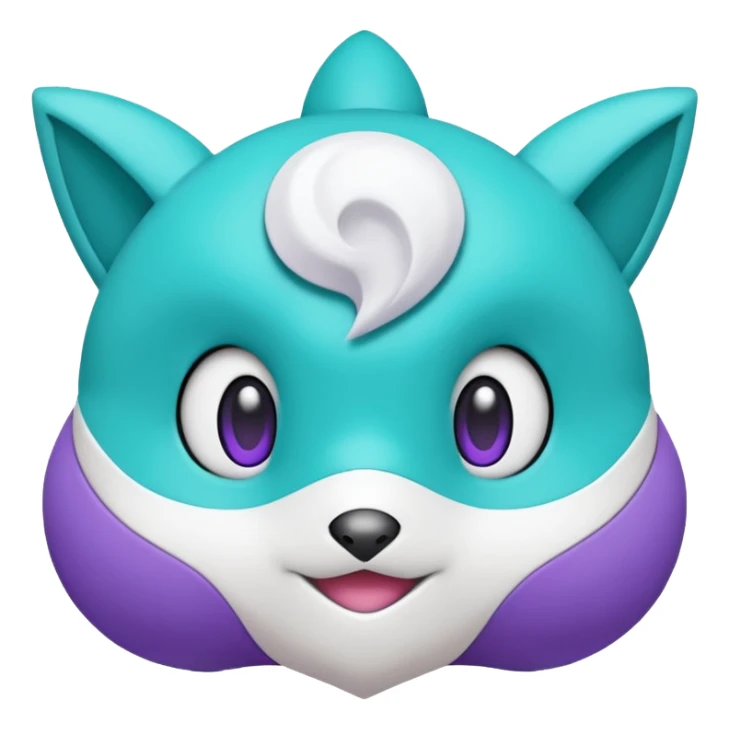 Rappidash pokemon white teal purple sticker