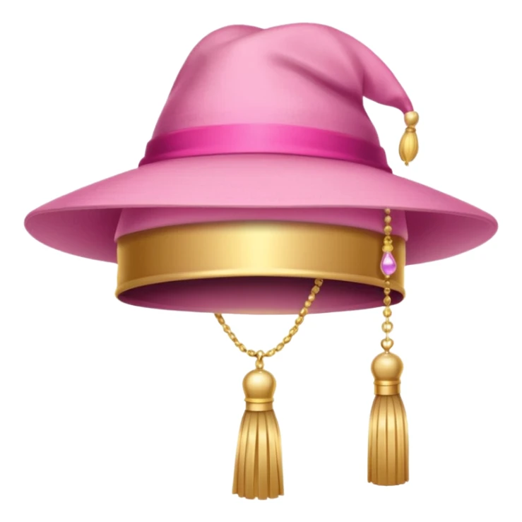 Pink light  gradation hat with gold tassel sticker
