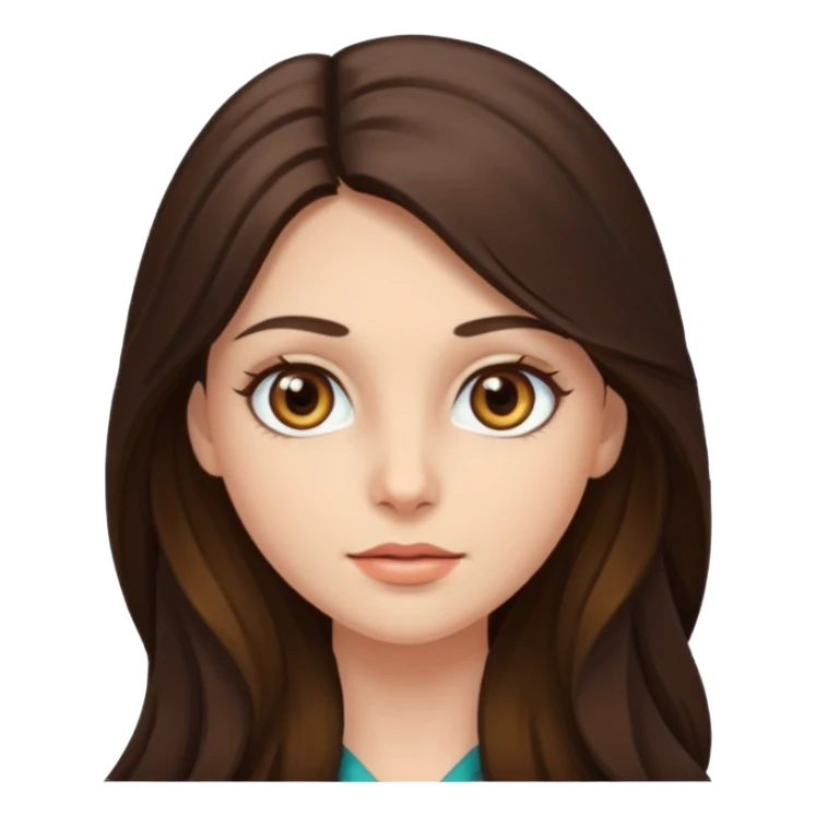 Brunette female with hazel eyes and long hair sticker