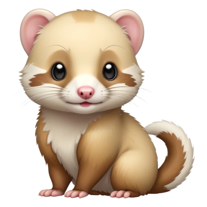 White cute Kawaii adorable Ferret-weasel-hybrid sticker