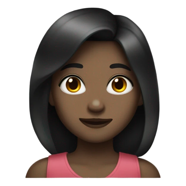 Dark haired girl with heart eyes blushing sticker