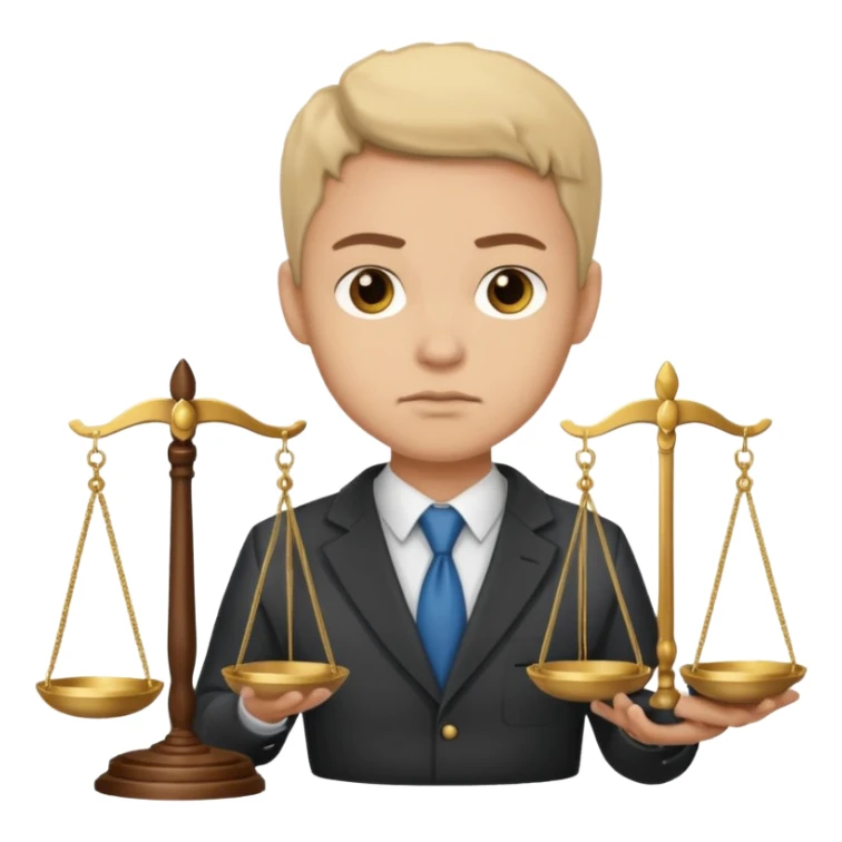 law student with scales of justice sticker