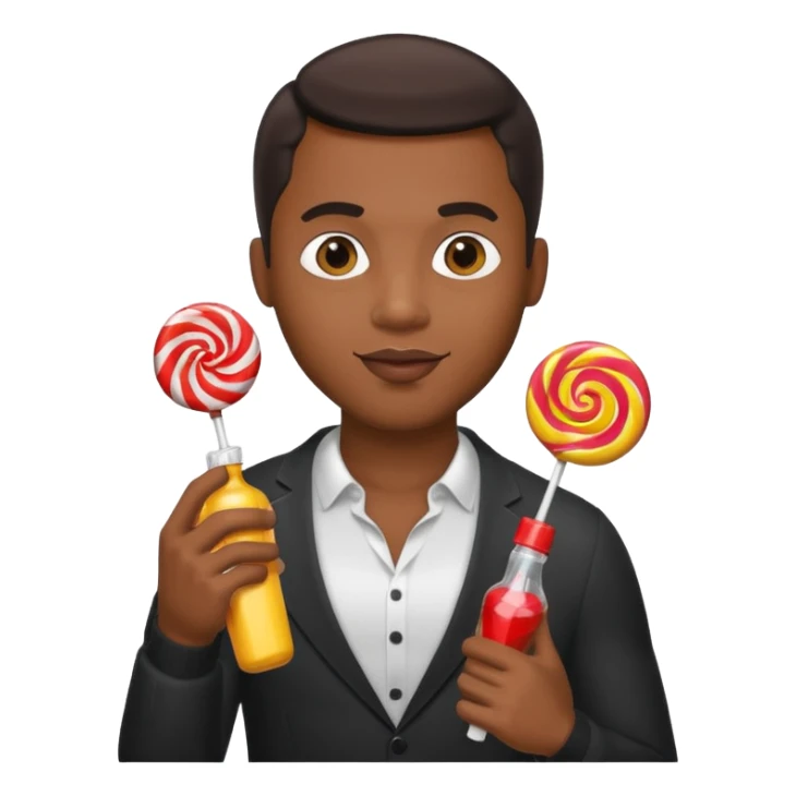 Sexy black man hold a bottle and a lollipop sticker