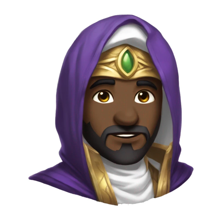 make kassadin from league of legends but just his head and blushing, make him middle eastern, not brown, and she less of his face and more of kassadins mask sticker