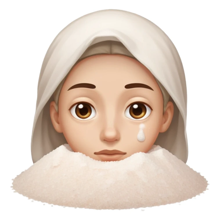 a face with big nostrils and a pile of salt infront  sticker