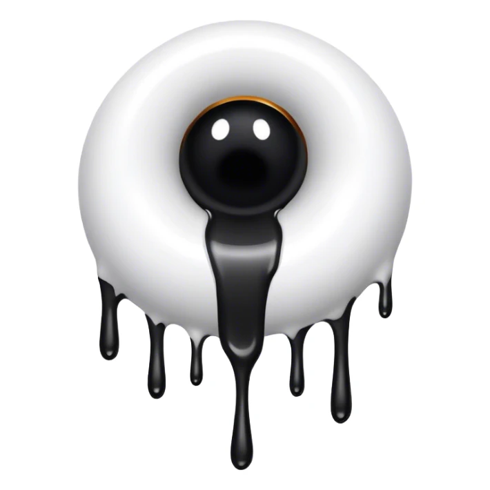 (a black hole on floor) dripping white paint  sticker