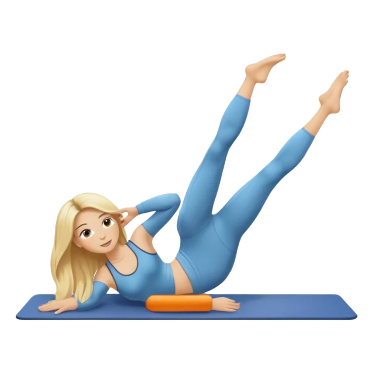 Blonde long hair lady doing Pilates sticker