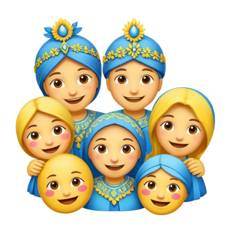 Create some emojis with many activities, also use Ukrainian vyshyvanka  sticker