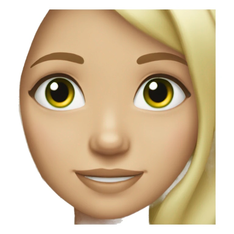 Me blonde hair Girl Green eyes Smile sticker