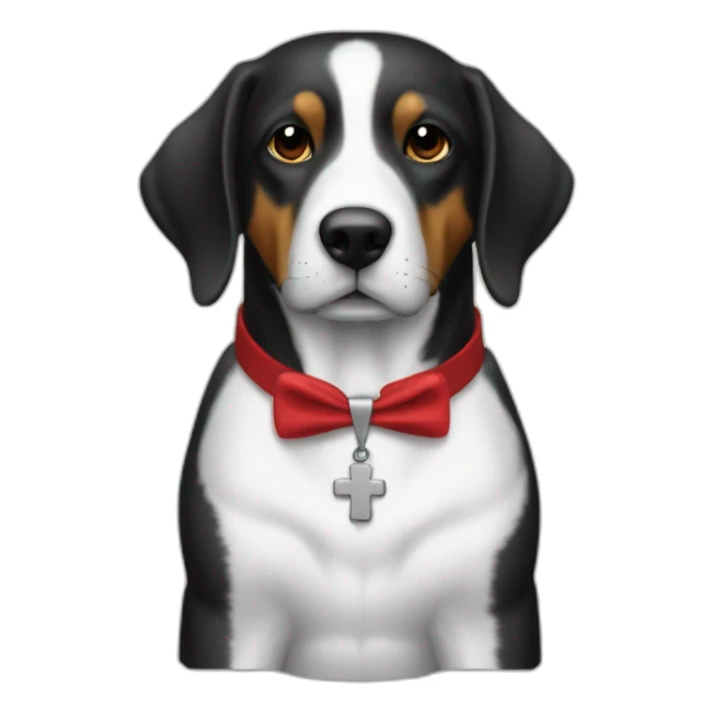 perro-cruce-de-pastor-alemán-y-rotwailler negro sticker