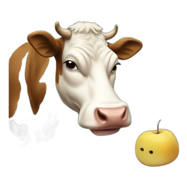 cow eating pages of homework sticker